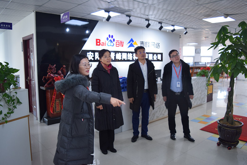 中共河南省委網(wǎng)信辦社評處處長李麗同志，中共安陽市委網(wǎng)信辦副主任、市互聯(lián)網(wǎng)行業(yè)黨委書記王曉萌同志蒞臨安陽青峰網(wǎng)絡(luò)參觀指導(dǎo)！